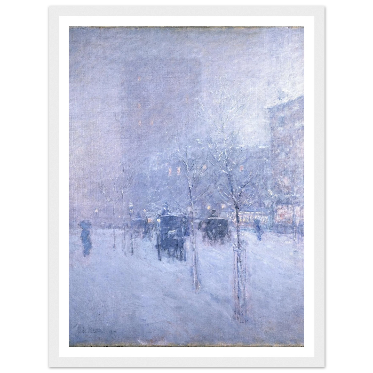 Late Afternoon, New York, Winter Art Print | Childe Hassam - Framed Poster - 30x40 cm / 12x16″ - Black frame