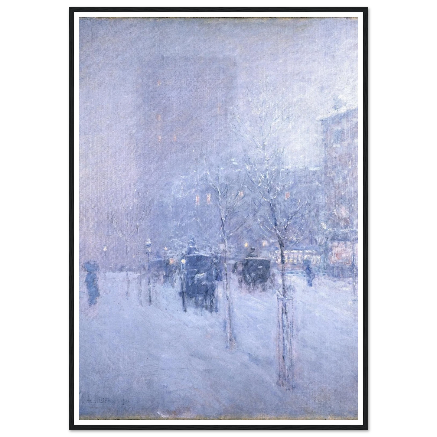 Late Afternoon, New York, Winter Art Print | Childe Hassam - Framed Poster - 30x40 cm / 12x16″ - Black frame