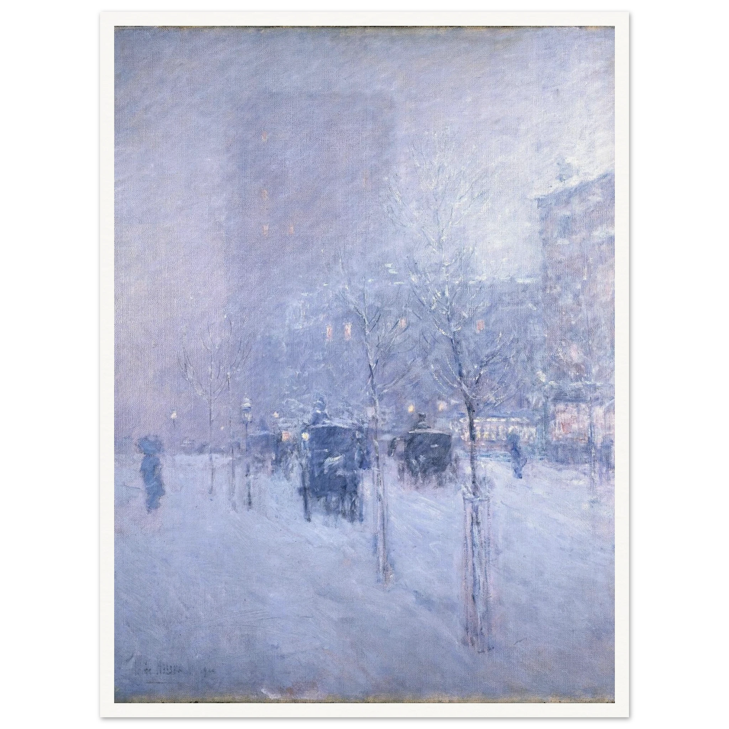 Late Afternoon, New York, Winter Art Print | Childe Hassam - Framed Poster - 30x40 cm / 12x16″ - Black frame