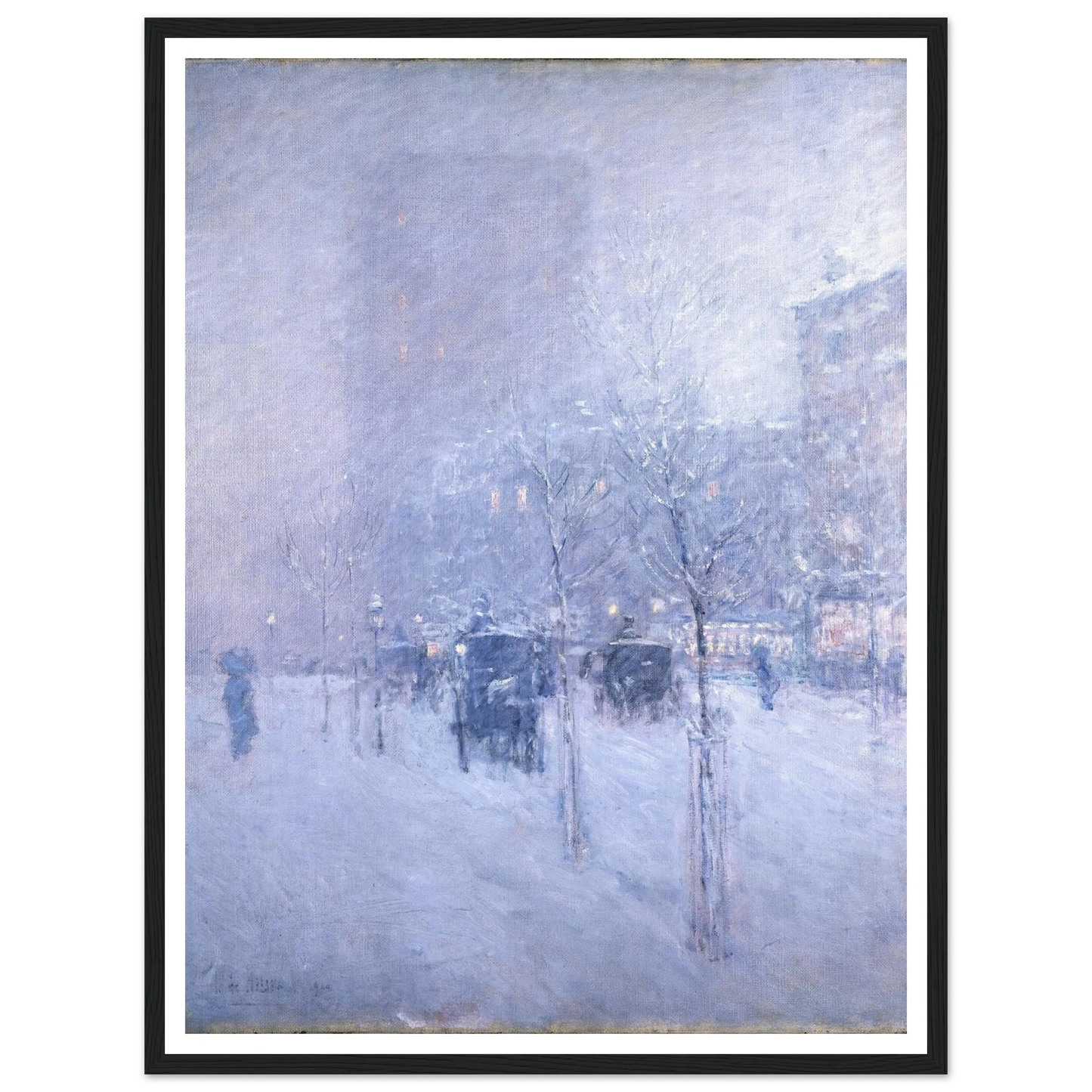 Late Afternoon, New York, Winter Art Print | Childe Hassam - Framed Poster - 30x40 cm / 12x16″ - Black frame