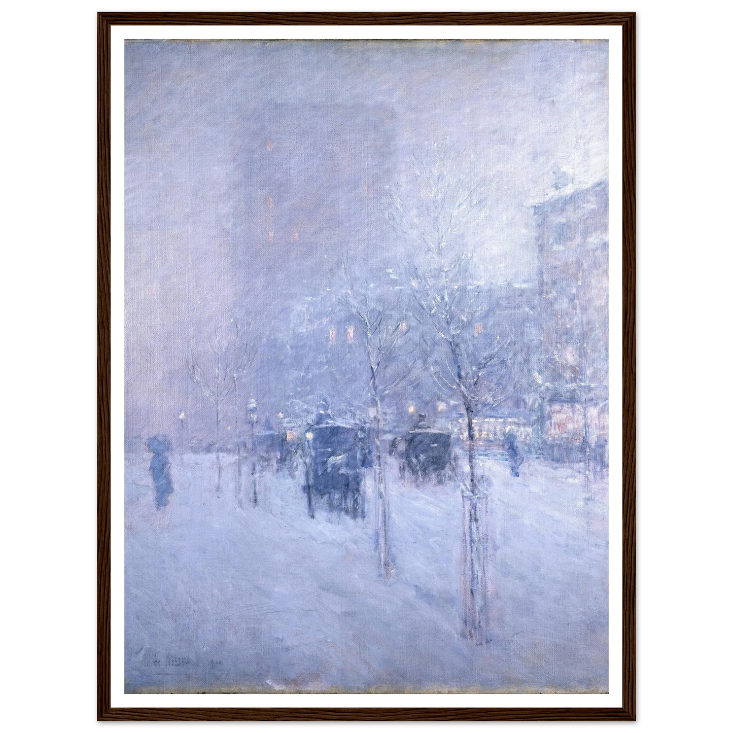 Late Afternoon, New York, Winter Art Print | Childe Hassam - Framed Poster - 30x40 cm / 12x16″ - Black frame