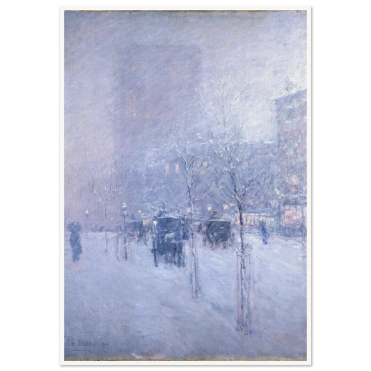 Late Afternoon, New York, Winter Art Print | Childe Hassam - Framed Poster - 30x40 cm / 12x16″ - Black frame