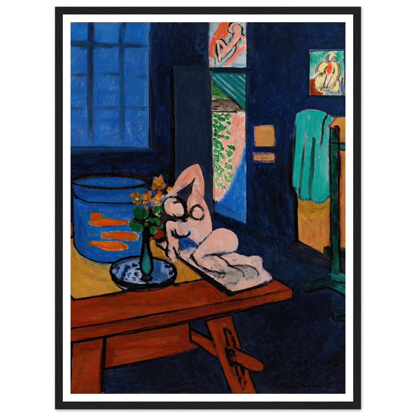 L’Atelier aux poissons rouges (1912) Art Print | Henri Matisse - Framed Poster - 30x40 cm / 12x16″ - Black frame