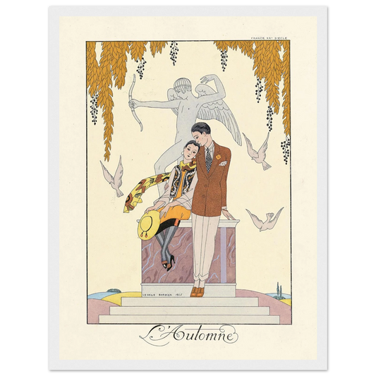 L’Automne (Autumn) (1922–1926) Art Print | George Barbier - Framed Poster - 30x40 cm / 12x16″ - Black frame