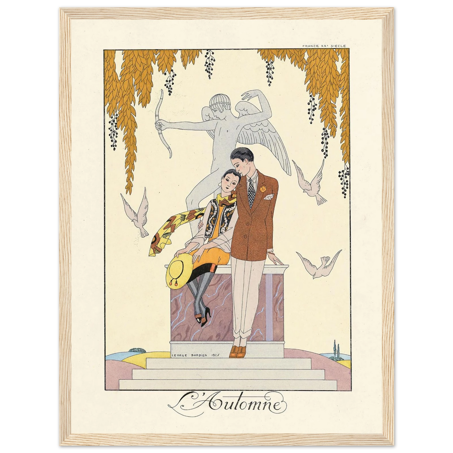 L’Automne (Autumn) (1922–1926) Art Print | George Barbier - Framed Poster - 30x40 cm / 12x16″ - Black frame