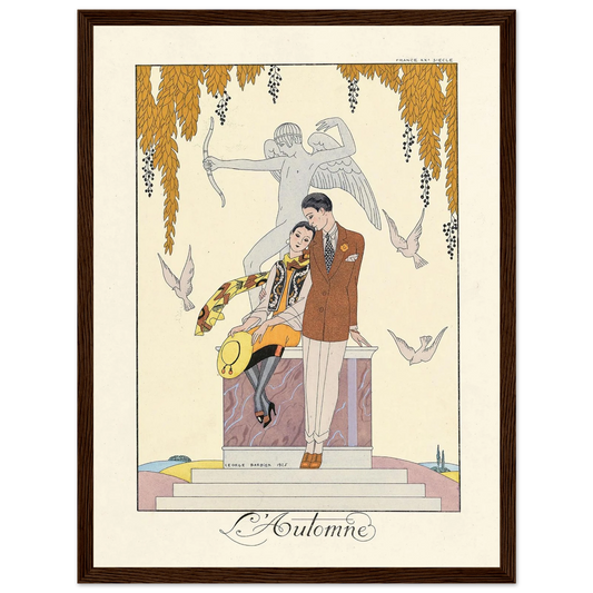 L’Automne (Autumn) (1922–1926) Art Print | George Barbier - Framed Poster - 30x40 cm / 12x16″ - Black frame