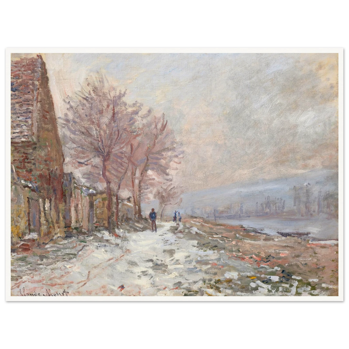 Lavacourt, l’hiver (1879) Art Print | Claude Monet - Framed Poster - 30x40 cm / 12x16″ - Black frame