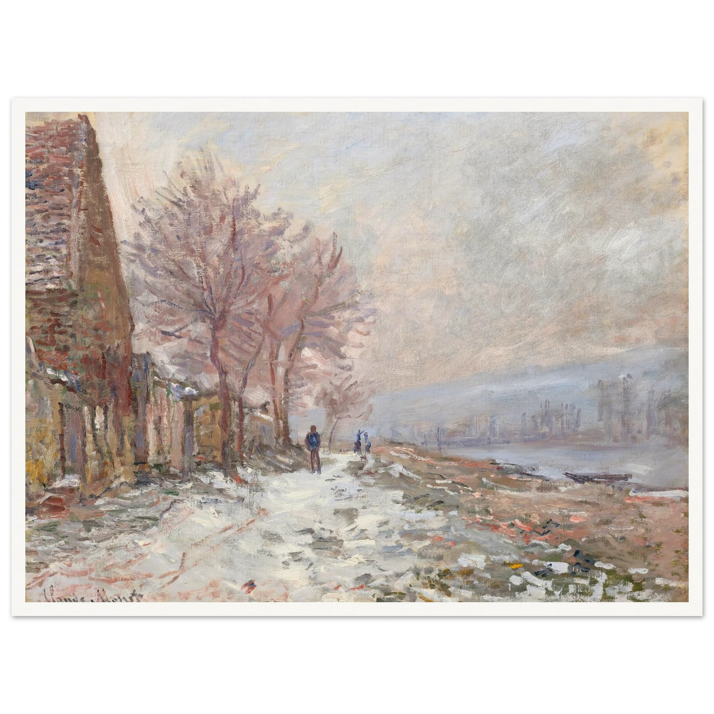 Lavacourt, l’hiver (1879) Art Print | Claude Monet - Framed Poster - 30x40 cm / 12x16″ - Black frame
