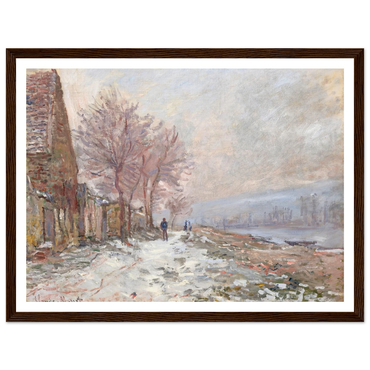 Lavacourt, l’hiver (1879) Art Print | Claude Monet - Framed Poster - 30x40 cm / 12x16″ - Black frame