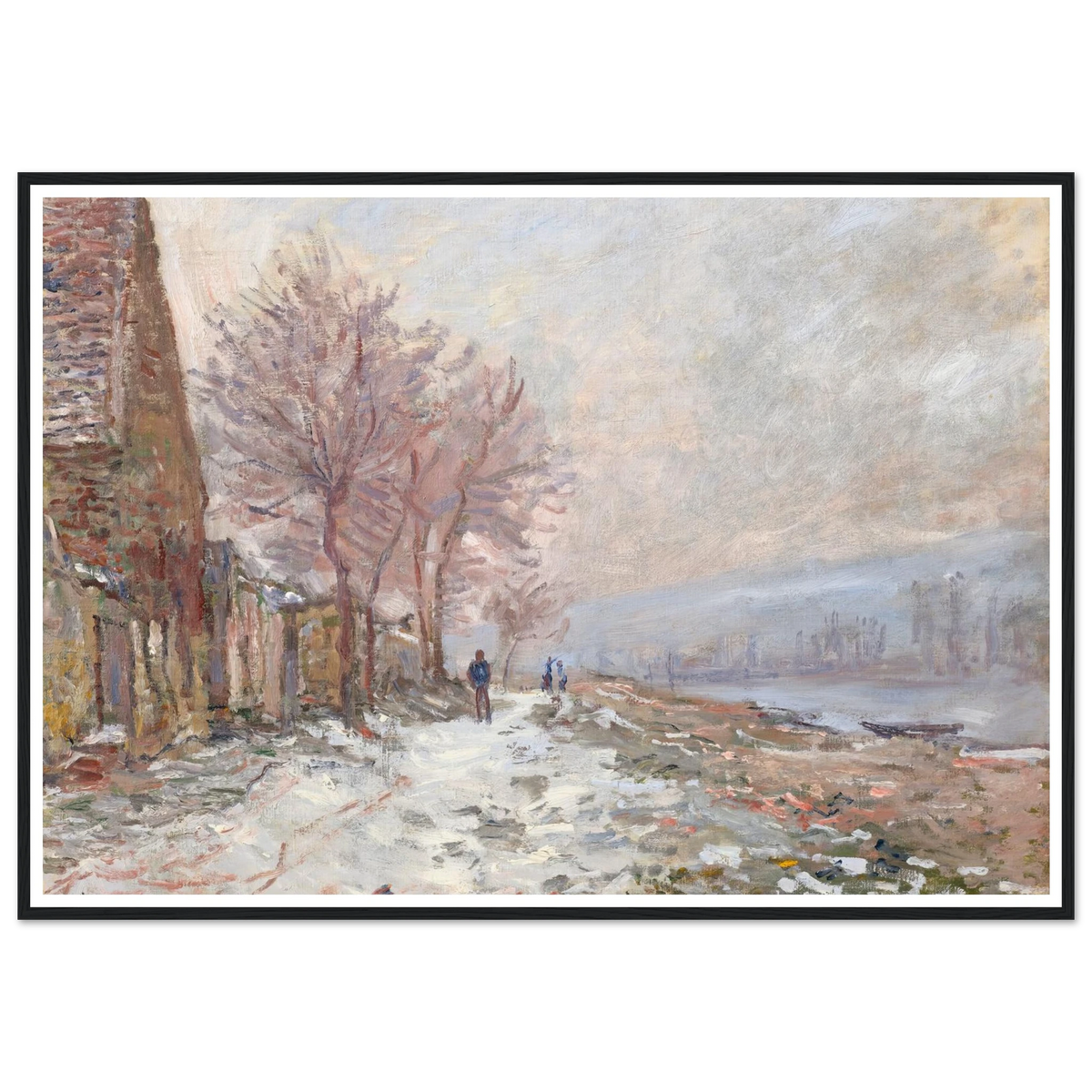 Lavacourt, l’hiver (1879) Art Print | Claude Monet - Framed Poster - 30x40 cm / 12x16″ - Black frame