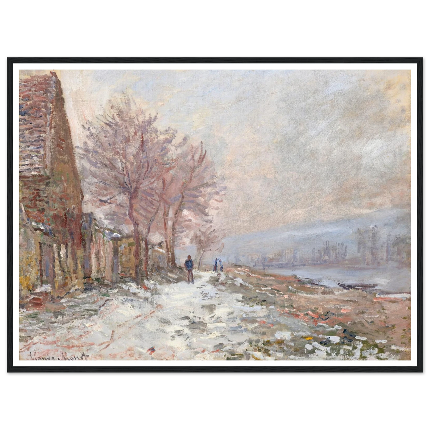 Lavacourt, l’hiver (1879) Art Print | Claude Monet - Framed Poster - 30x40 cm / 12x16″ - Black frame