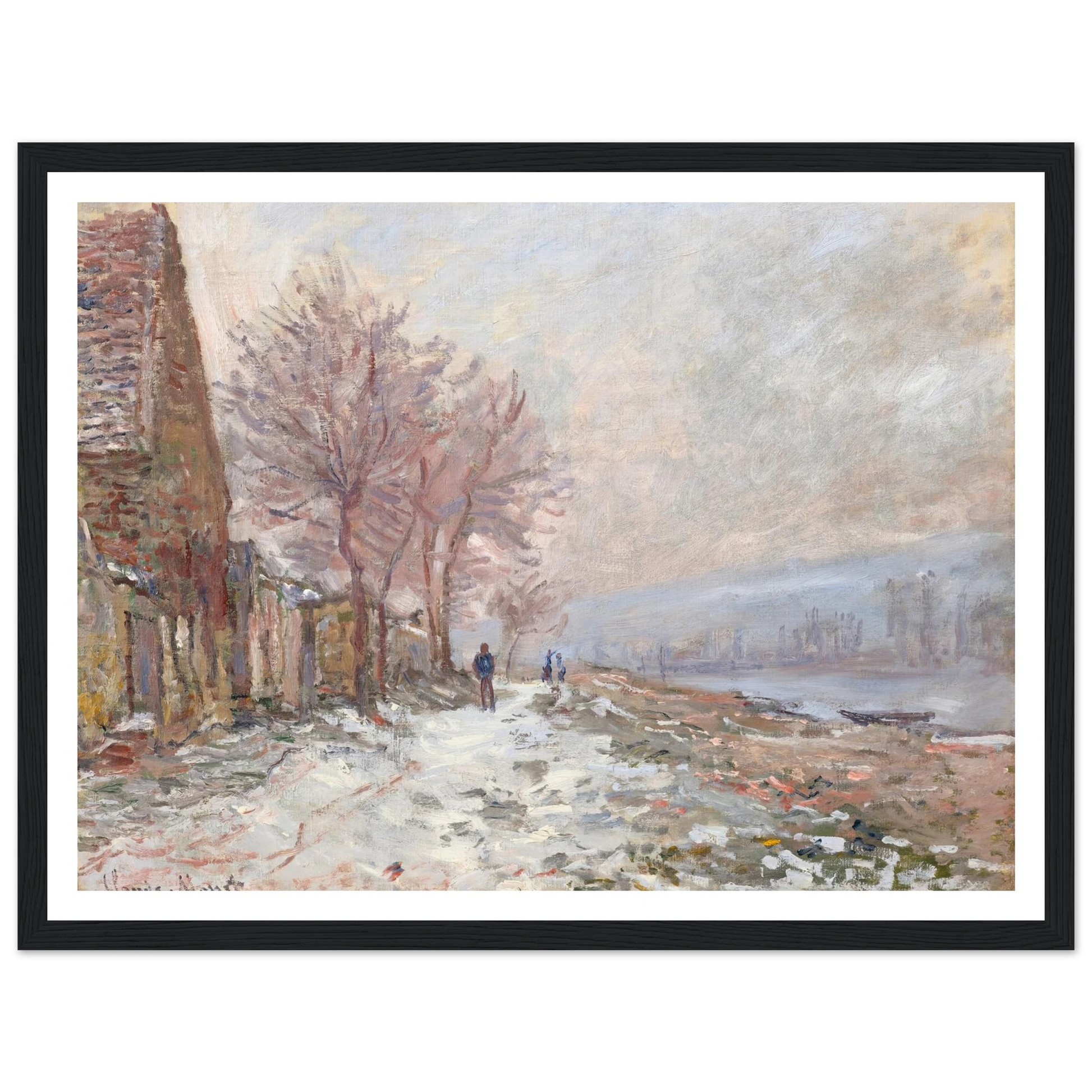 Lavacourt, l’hiver (1879) Art Print | Claude Monet - Framed Poster - 30x40 cm / 12x16″ - Black frame