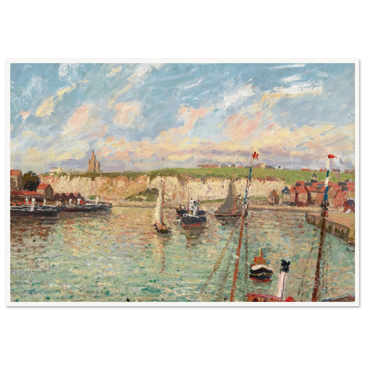 L’avant-Port De Dieppe, Après-Midi, Temps Lumineux (1902) Art Print | Camille Pissarro - Framed Poster - 30x40 cm / 12x16″ - Black frame