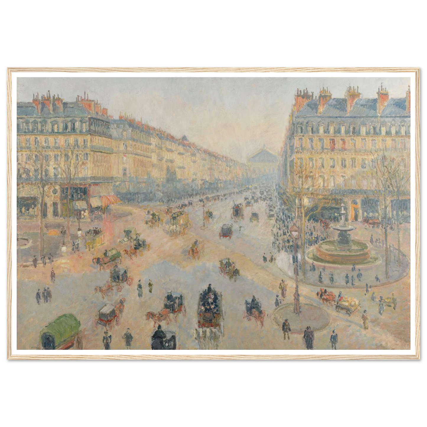 L’Avenue de l’Opéra (1898) Art Print | Camille Pissarro - Framed Poster - 30x40 cm / 12x16″ - Black frame