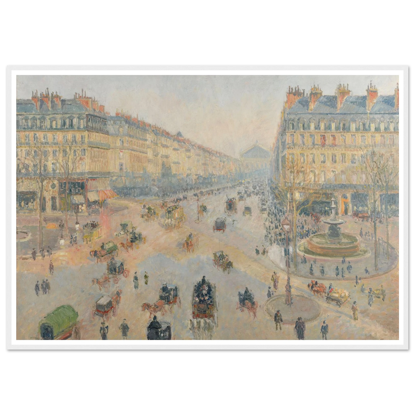 L’Avenue de l’Opéra (1898) Art Print | Camille Pissarro - Framed Poster - 30x40 cm / 12x16″ - Black frame