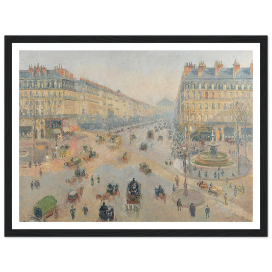 L’Avenue de l’Opéra (1898) Art Print | Camille Pissarro - Framed Poster - 30x40 cm / 12x16″ - Black frame