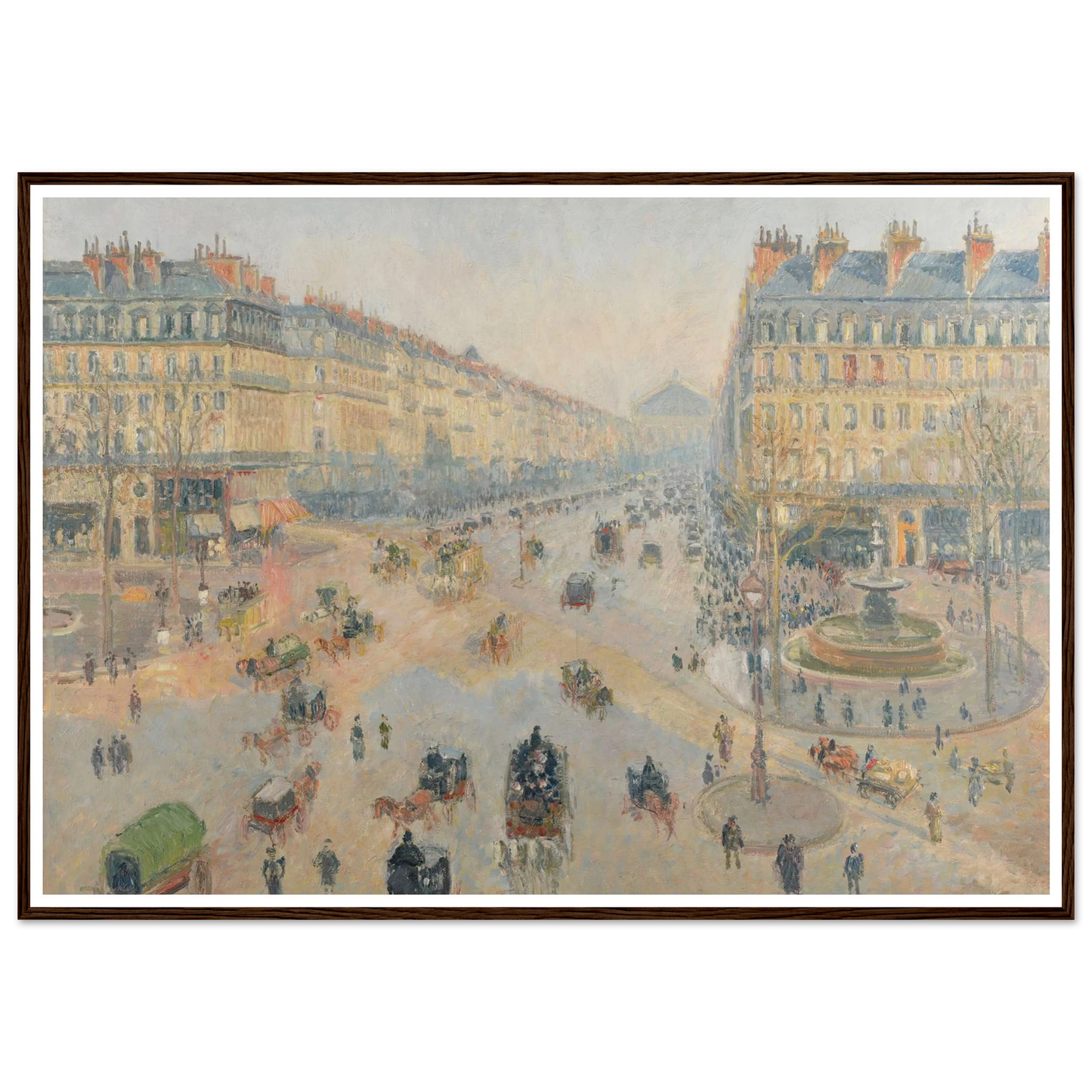L’Avenue de l’Opéra (1898) Art Print | Camille Pissarro - Framed Poster - 30x40 cm / 12x16″ - Black frame