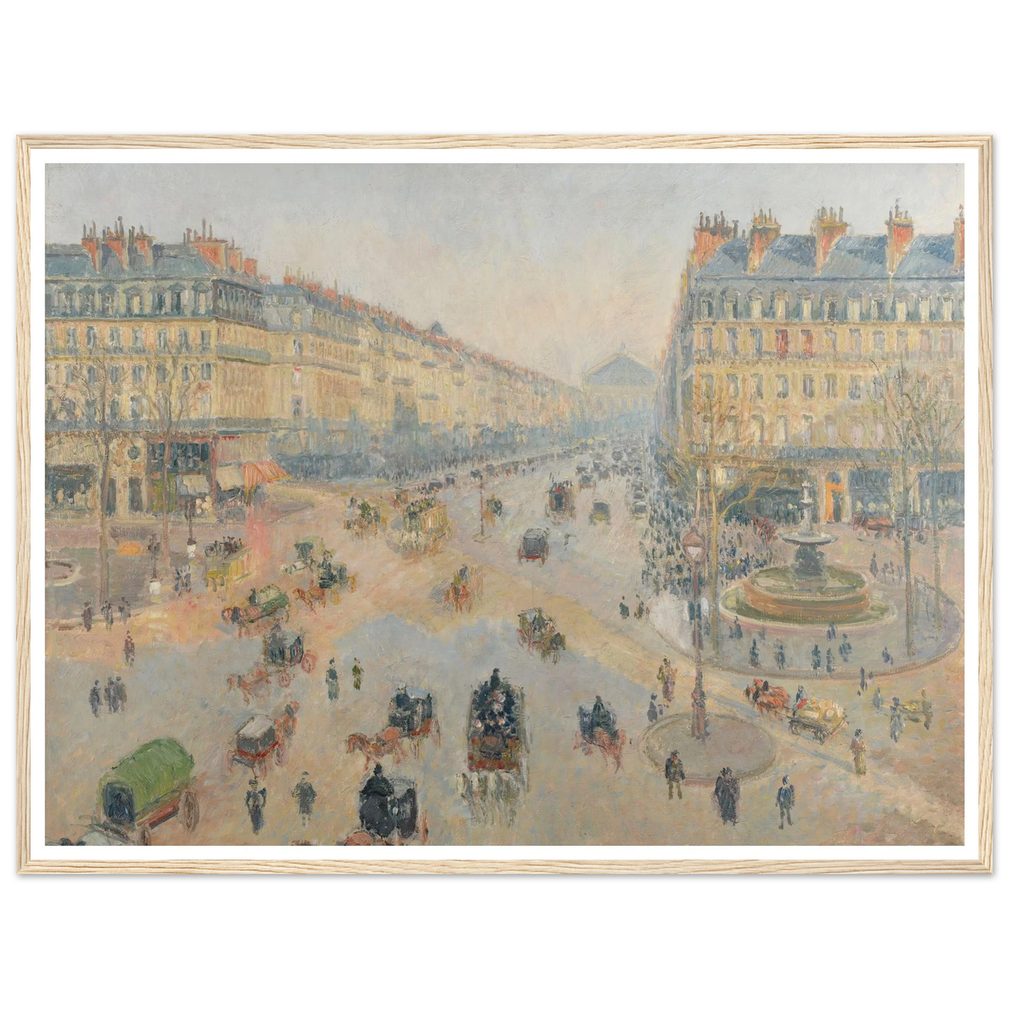 L’Avenue de l’Opéra (1898) Art Print | Camille Pissarro - Framed Poster - 30x40 cm / 12x16″ - Black frame