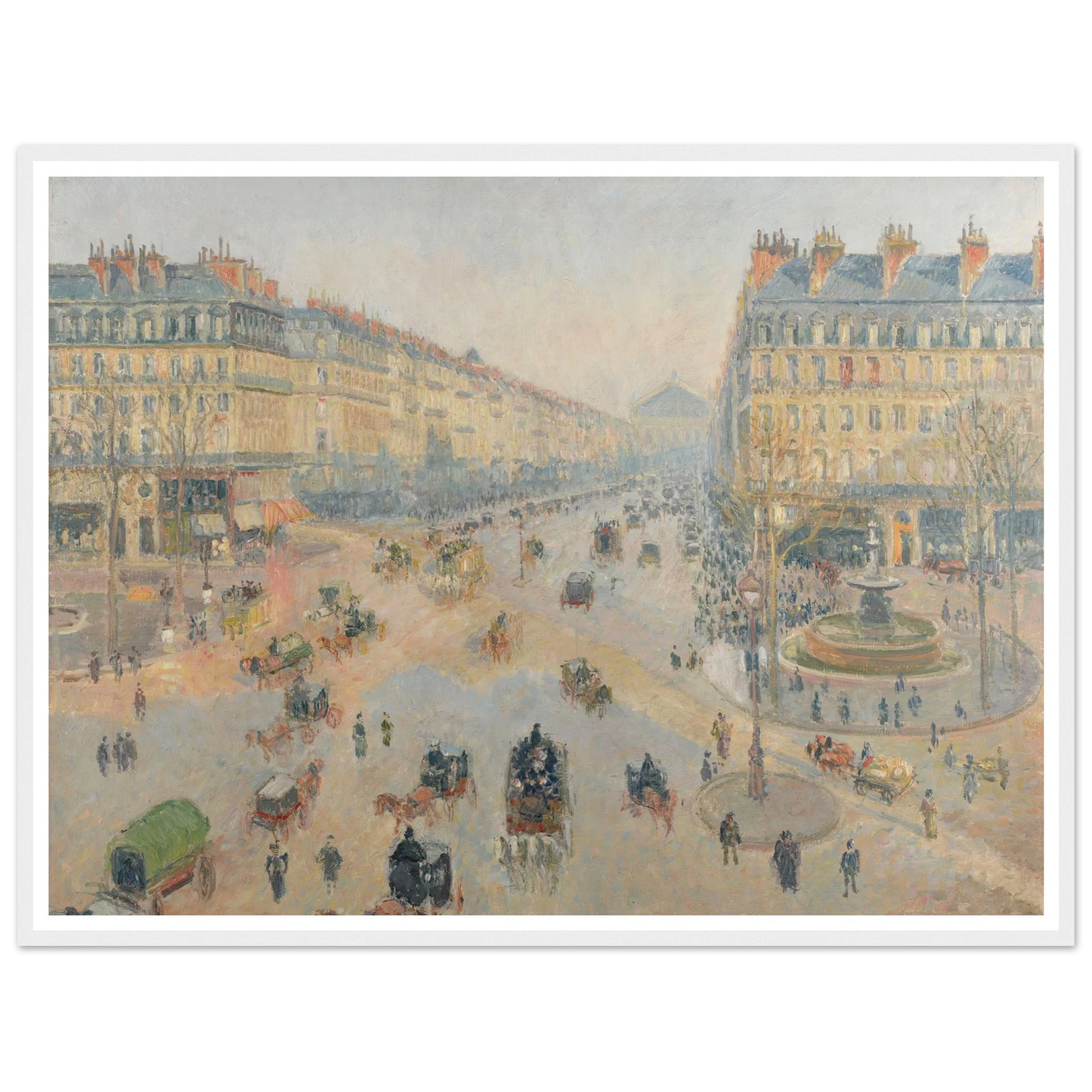 L’Avenue de l’Opéra (1898) Art Print | Camille Pissarro - Framed Poster - 30x40 cm / 12x16″ - Black frame