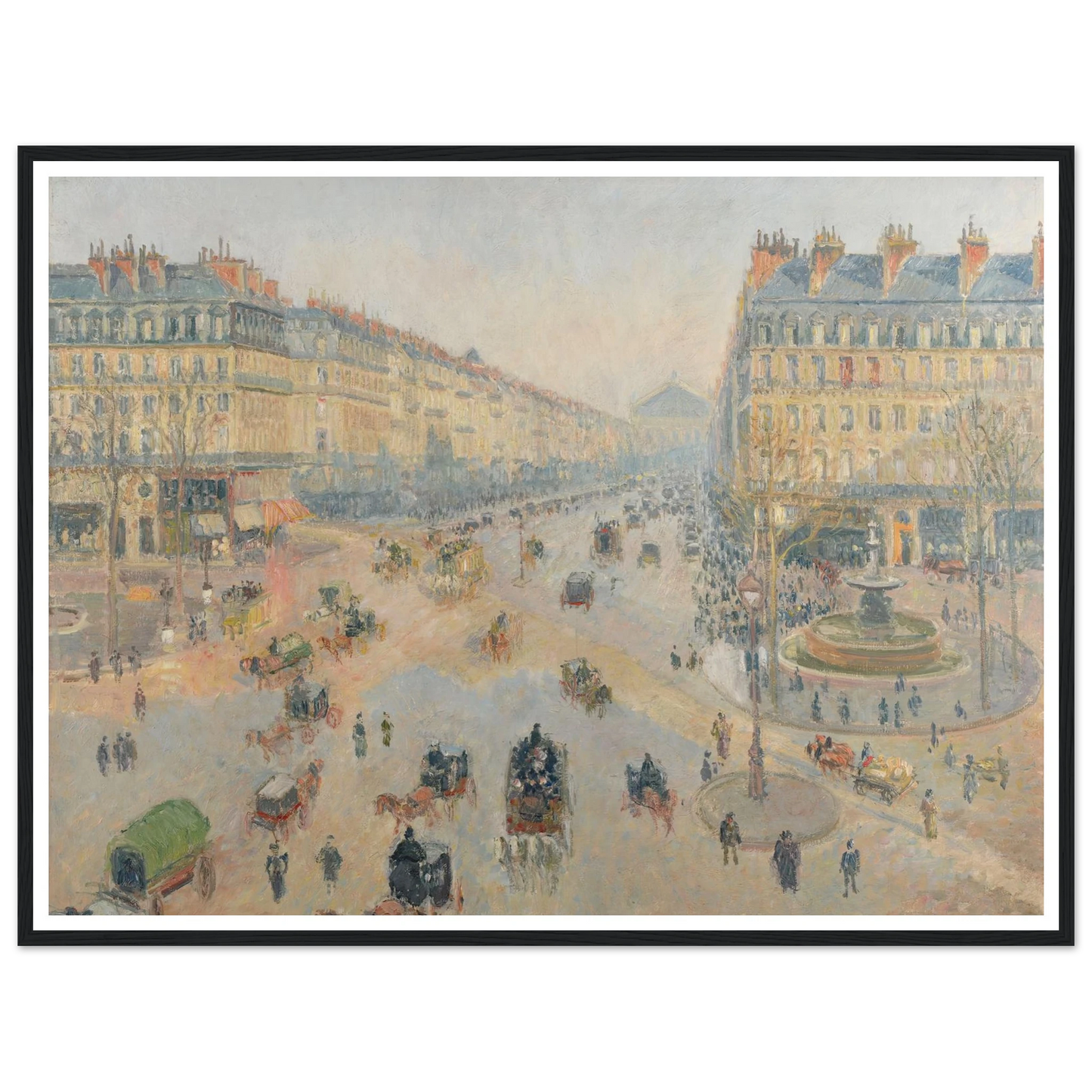 L’Avenue de l’Opéra (1898) Art Print | Camille Pissarro - Framed Poster - 30x40 cm / 12x16″ - Black frame