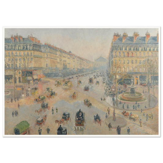 L’Avenue de l’Opéra (1898) Art Print | Camille Pissarro - Framed Poster - 30x40 cm / 12x16″ - Black frame