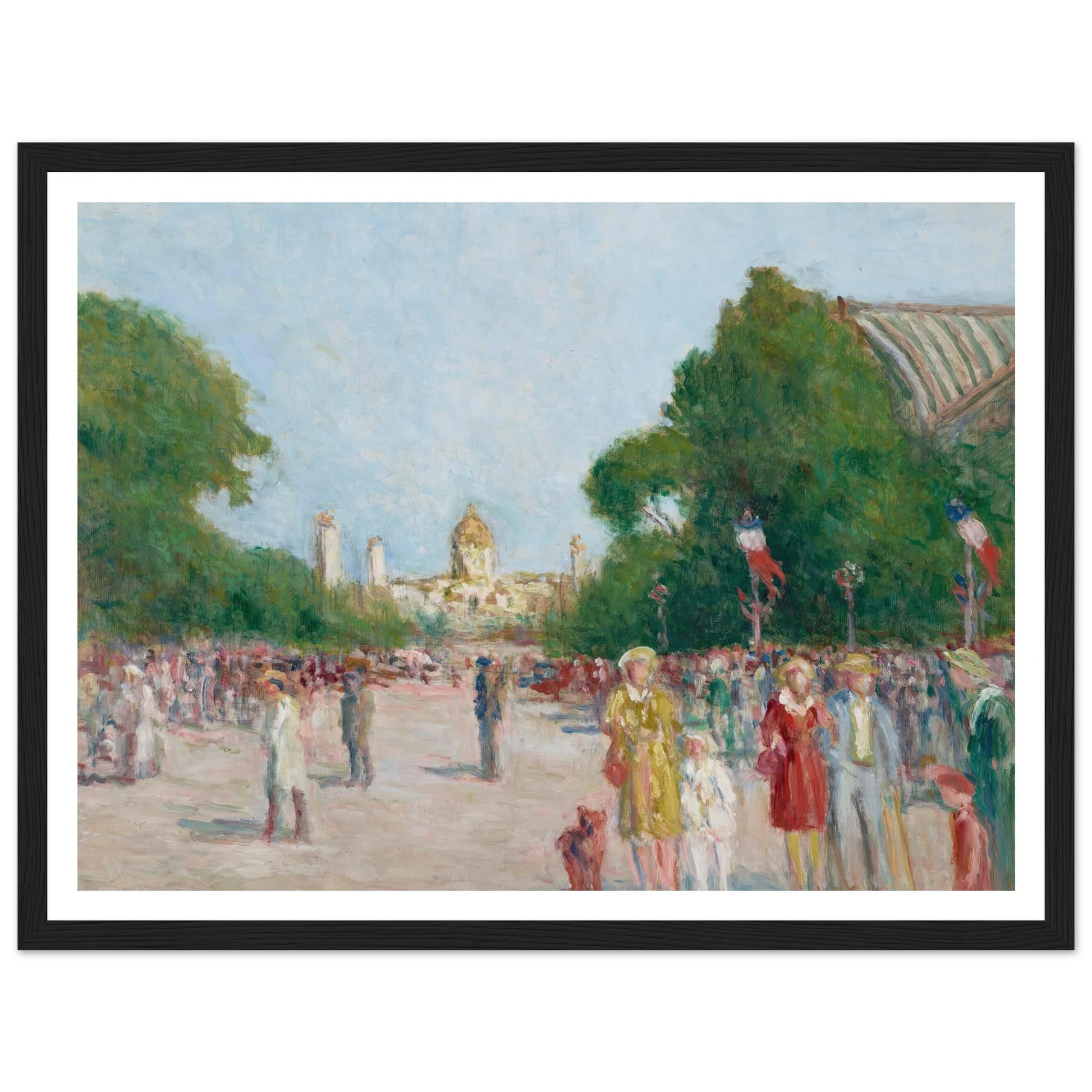 L’avenue Winston-Churchill, Paris Art Print | Maximilien Luce - Framed Poster - 30x40 cm / 12x16″ - Black frame