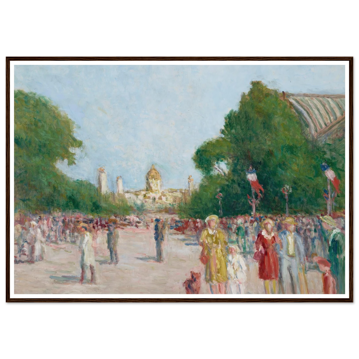 L’avenue Winston-Churchill, Paris Art Print | Maximilien Luce - Framed Poster - 30x40 cm / 12x16″ - Black frame