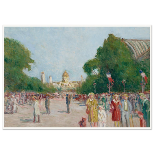 L’avenue Winston-Churchill, Paris Art Print | Maximilien Luce - Framed Poster - 30x40 cm / 12x16″ - Black frame