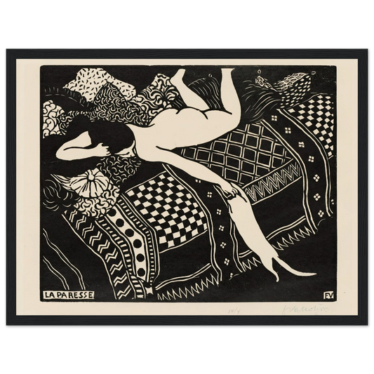 Laziness (1896) Art Print | Felix Vallotton - Framed Poster - 30x40 cm / 12x16″ - Black frame