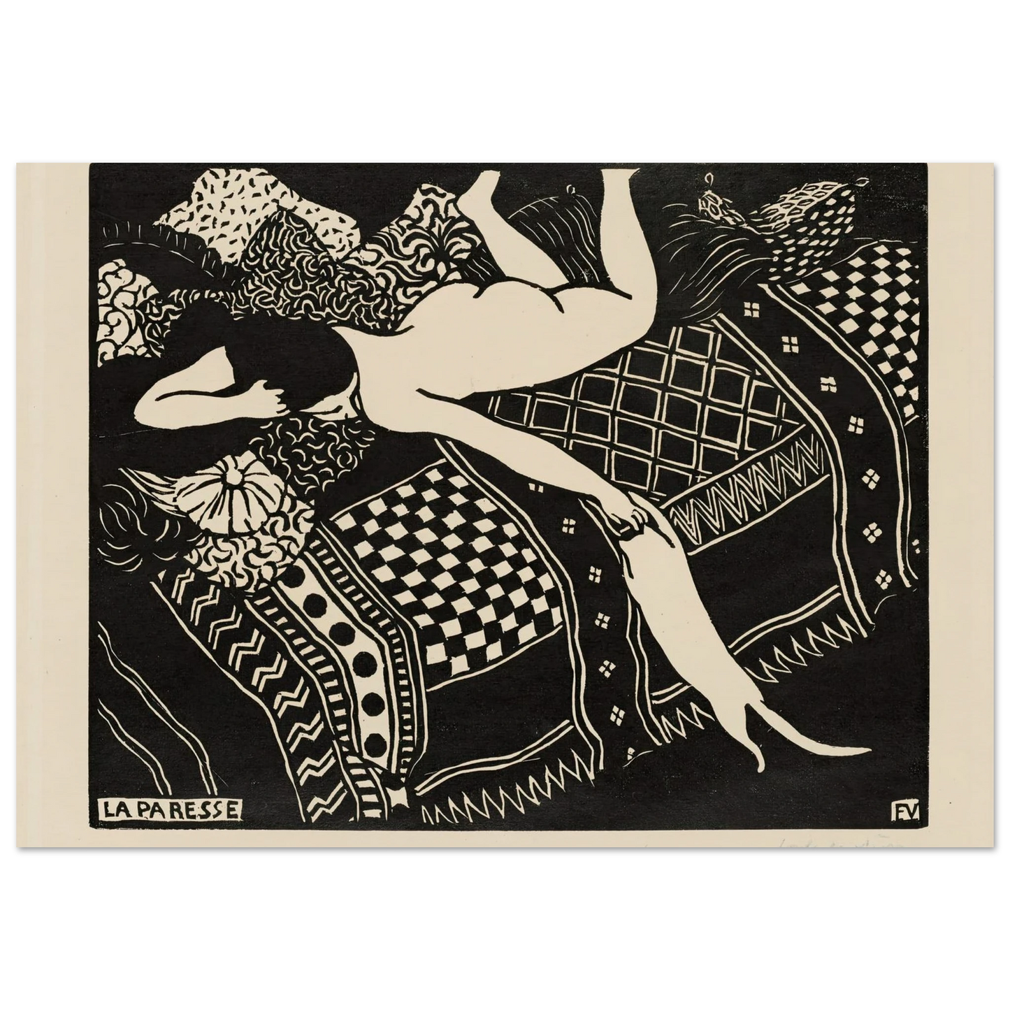 Laziness (1896) Art Print | Felix Vallotton - Framed Poster - 30x40 cm / 12x16″ - Black frame