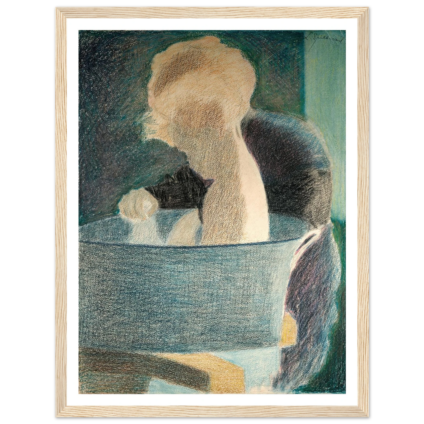 Le Bain (1917) Art Print | Leon Spilliaert - Framed Poster - 30x40 cm / 12x16″ - Black frame