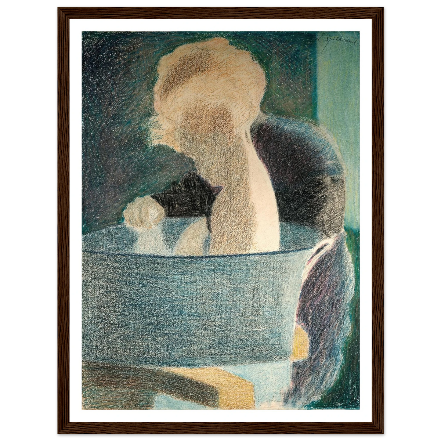 Le Bain (1917) Art Print | Leon Spilliaert - Framed Poster - 30x40 cm / 12x16″ - Black frame