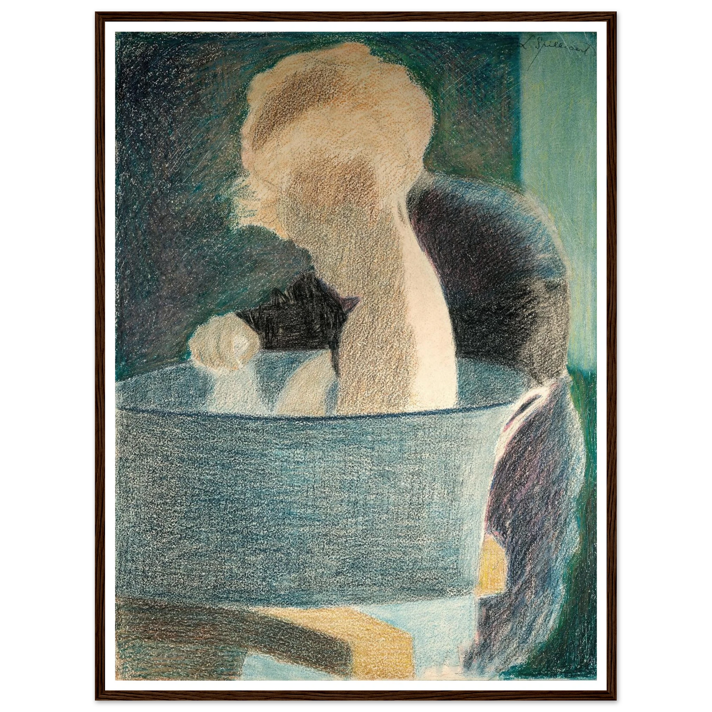 Le Bain (1917) Art Print | Leon Spilliaert - Framed Poster - 30x40 cm / 12x16″ - Black frame