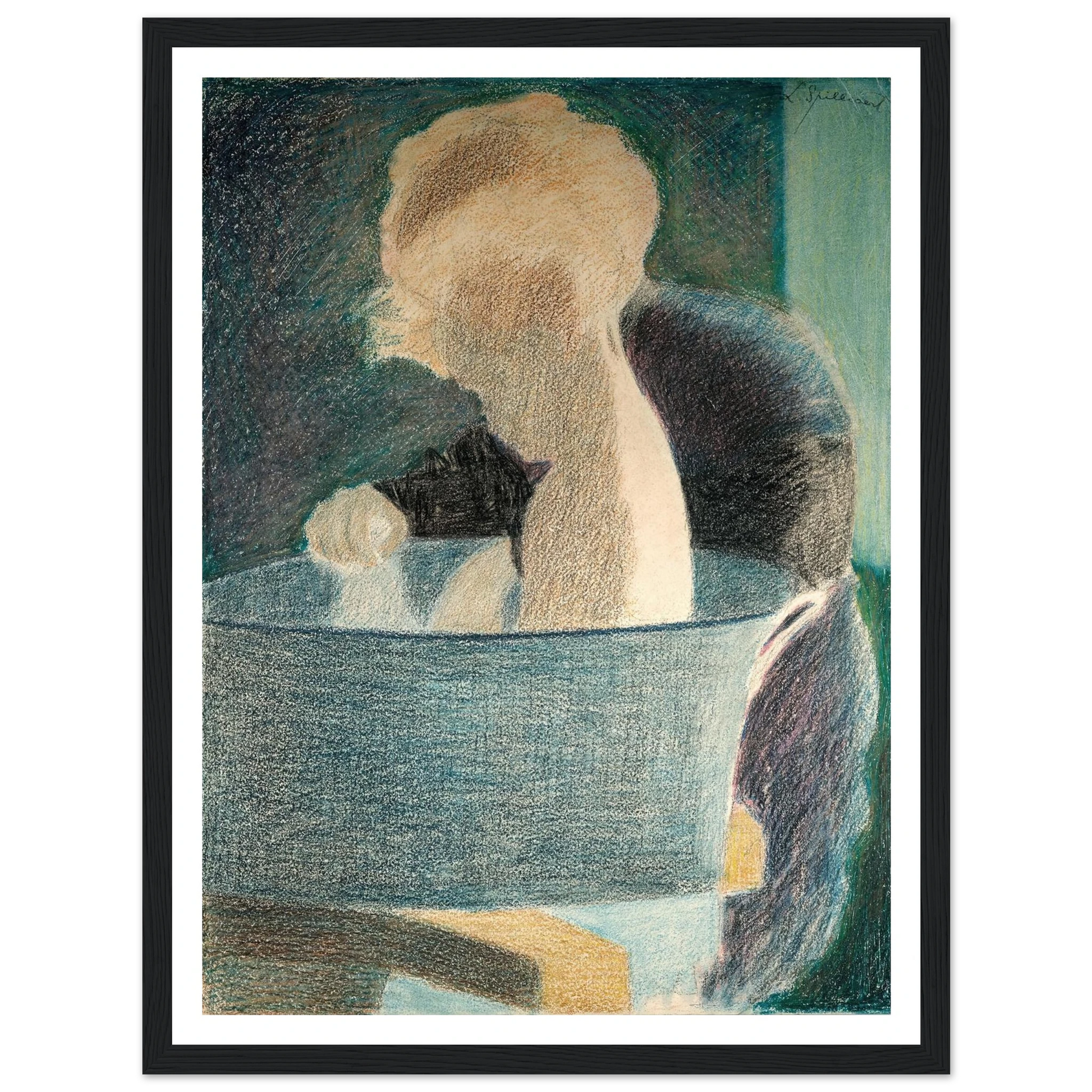 Le Bain (1917) Art Print | Leon Spilliaert - Framed Poster - 30x40 cm / 12x16″ - Black frame