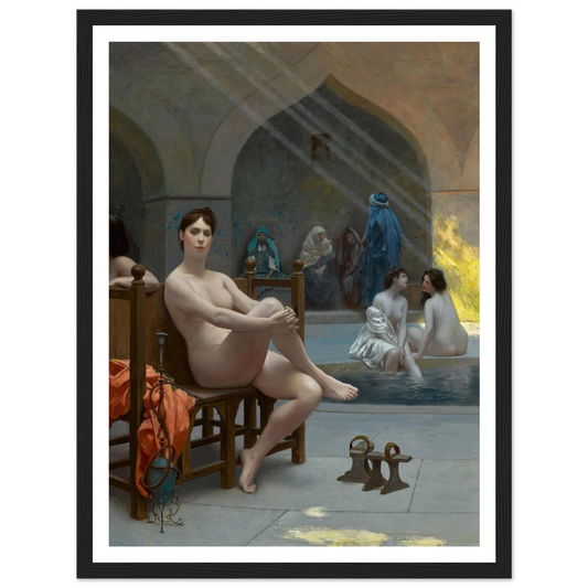 Le Bain des femmes Art Print | Jean Leon Gerome - Framed Poster - 30x40 cm / 12x16″ - Black frame