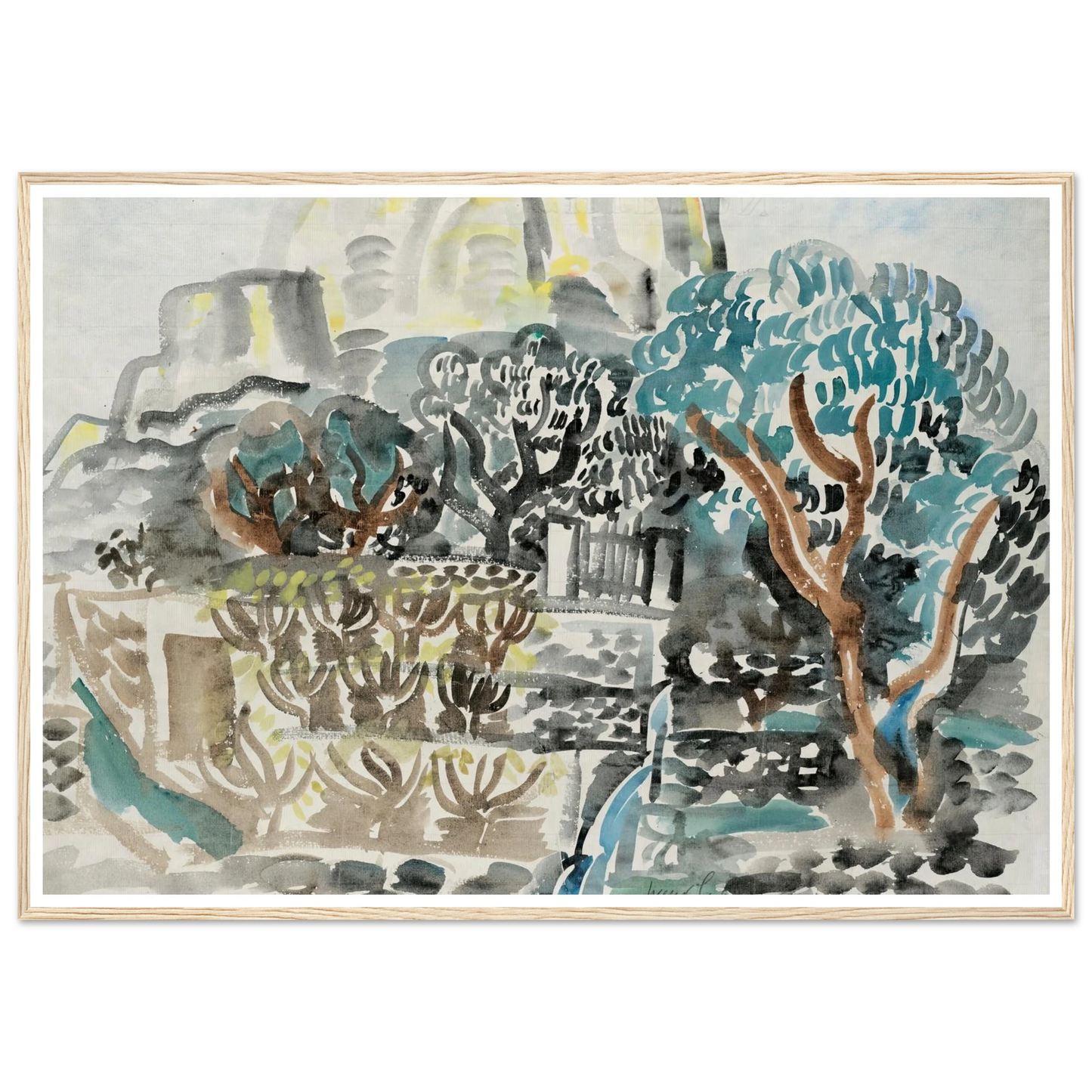 Le Baou de Saint-Jeannet (1921) Art Print | Raoul Dufy - Framed Poster - 30x40 cm / 12x16″ - Black frame