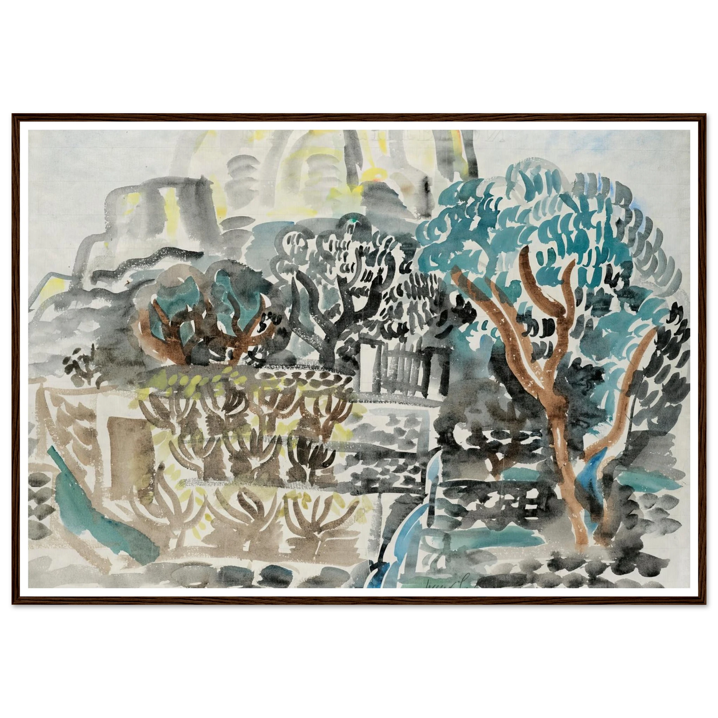 Le Baou de Saint-Jeannet (1921) Art Print | Raoul Dufy - Framed Poster - 30x40 cm / 12x16″ - Black frame