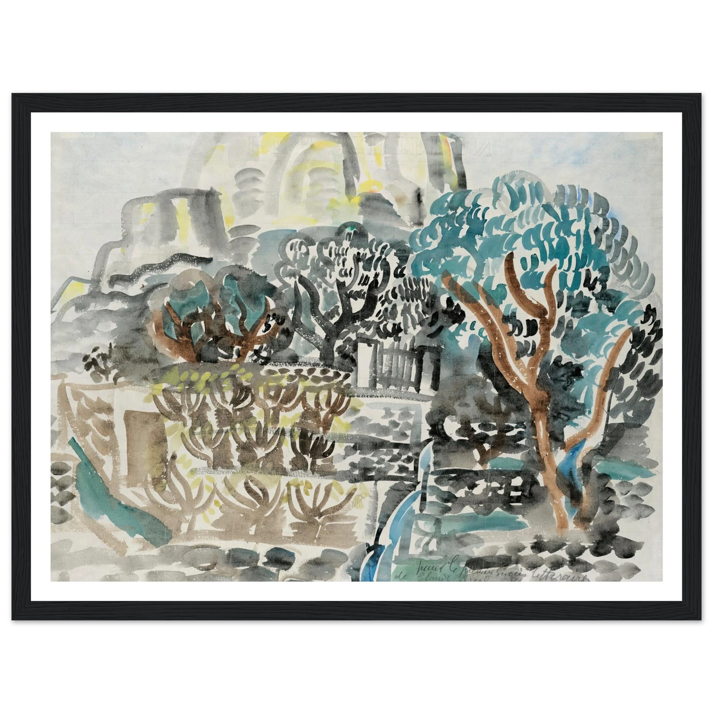 Le Baou de Saint-Jeannet (1921) Art Print | Raoul Dufy - Framed Poster - 30x40 cm / 12x16″ - Black frame