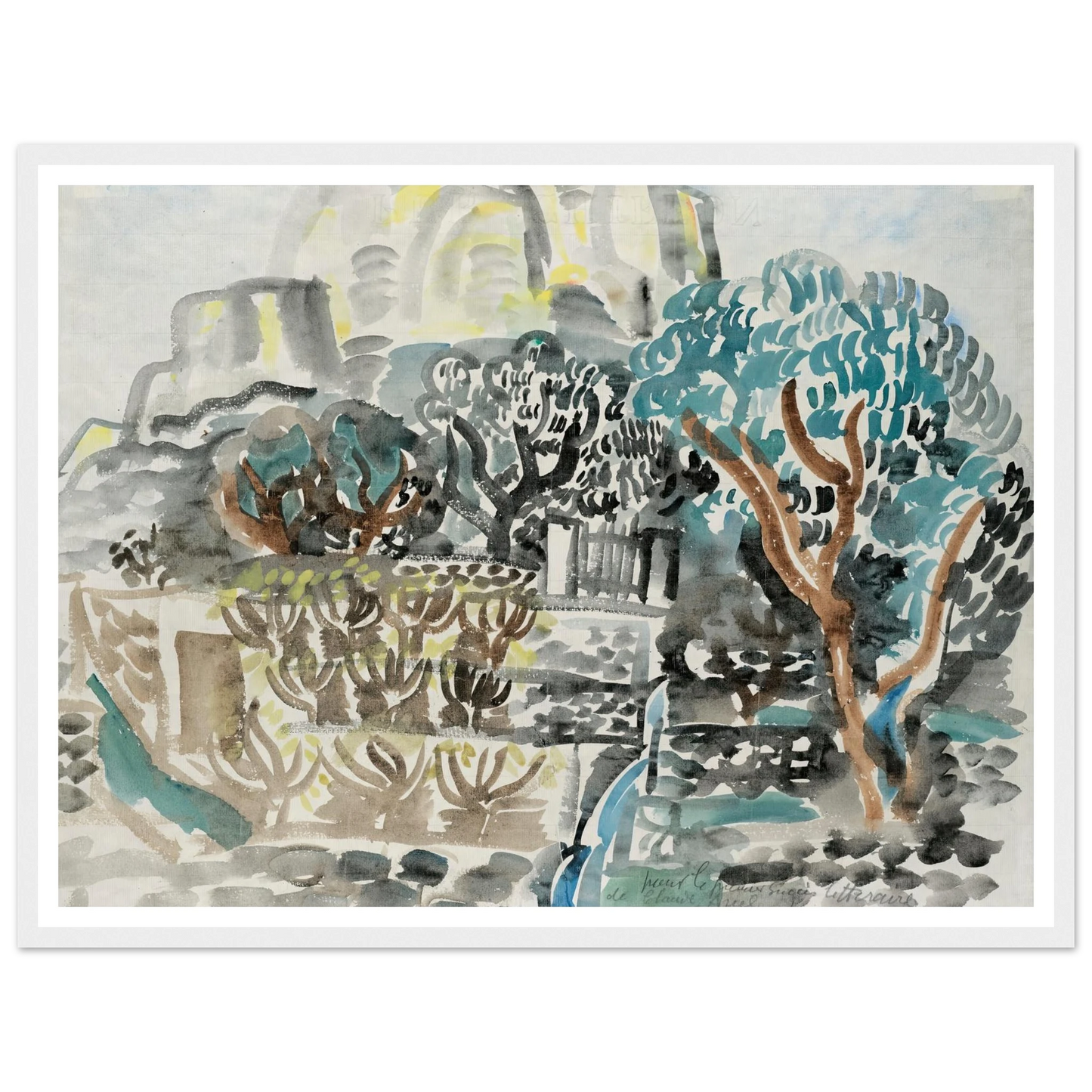 Le Baou de Saint-Jeannet (1921) Art Print | Raoul Dufy - Framed Poster - 30x40 cm / 12x16″ - Black frame