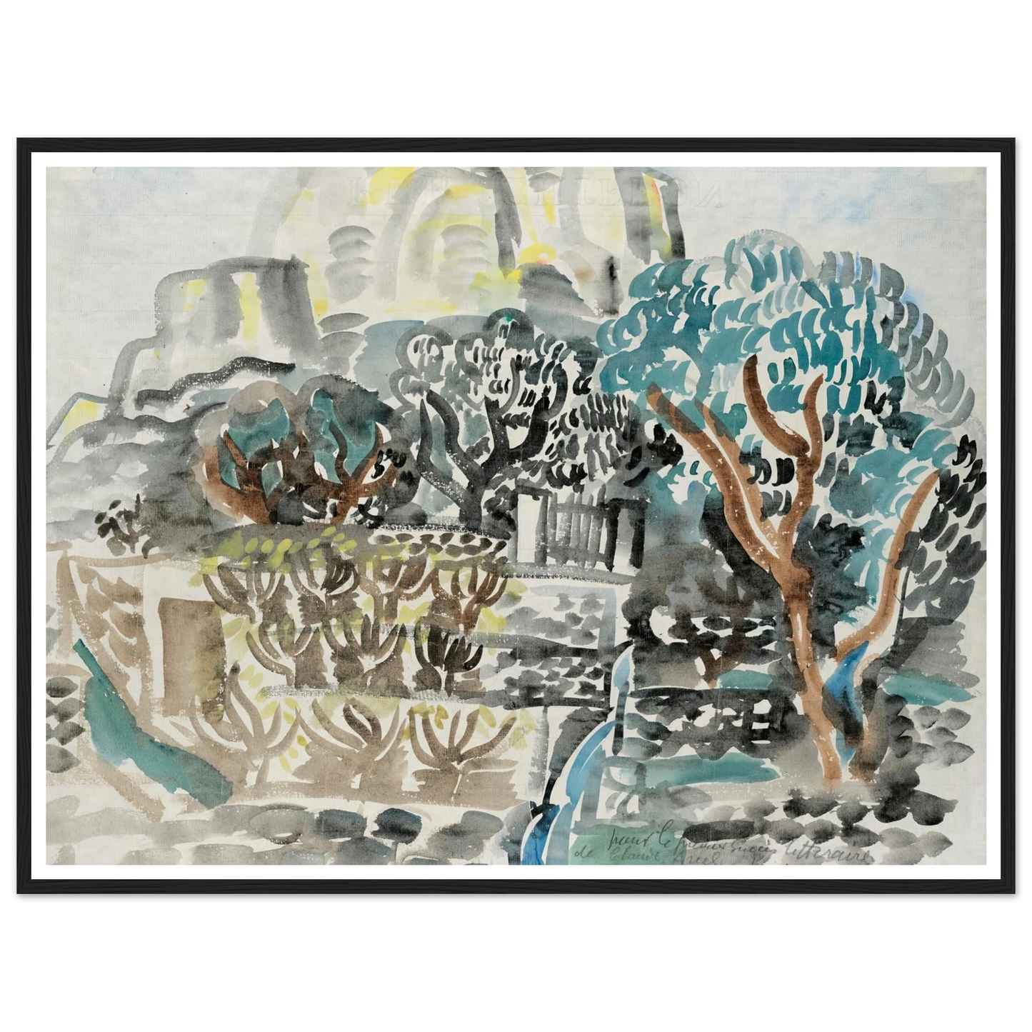 Le Baou de Saint-Jeannet (1921) Art Print | Raoul Dufy - Framed Poster - 30x40 cm / 12x16″ - Black frame