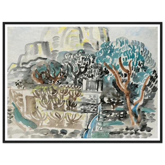 Le Baou de Saint-Jeannet (1921) Art Print | Raoul Dufy - Framed Poster - 30x40 cm / 12x16″ - Black frame