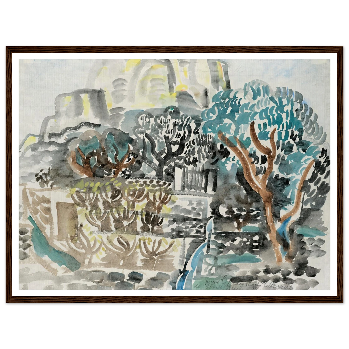 Le Baou de Saint-Jeannet (1921) Art Print | Raoul Dufy - Framed Poster - 30x40 cm / 12x16″ - Black frame