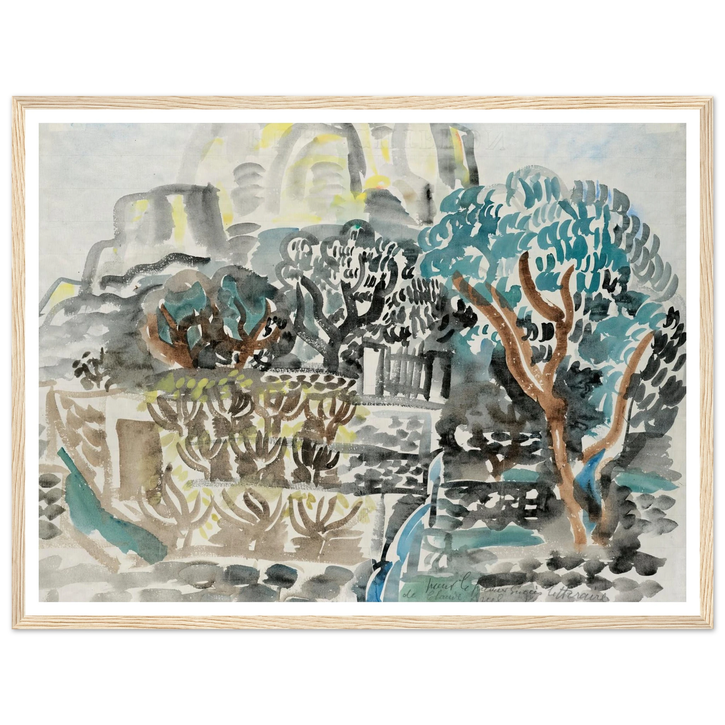 Le Baou de Saint-Jeannet (1921) Art Print | Raoul Dufy - Framed Poster - 30x40 cm / 12x16″ - Black frame