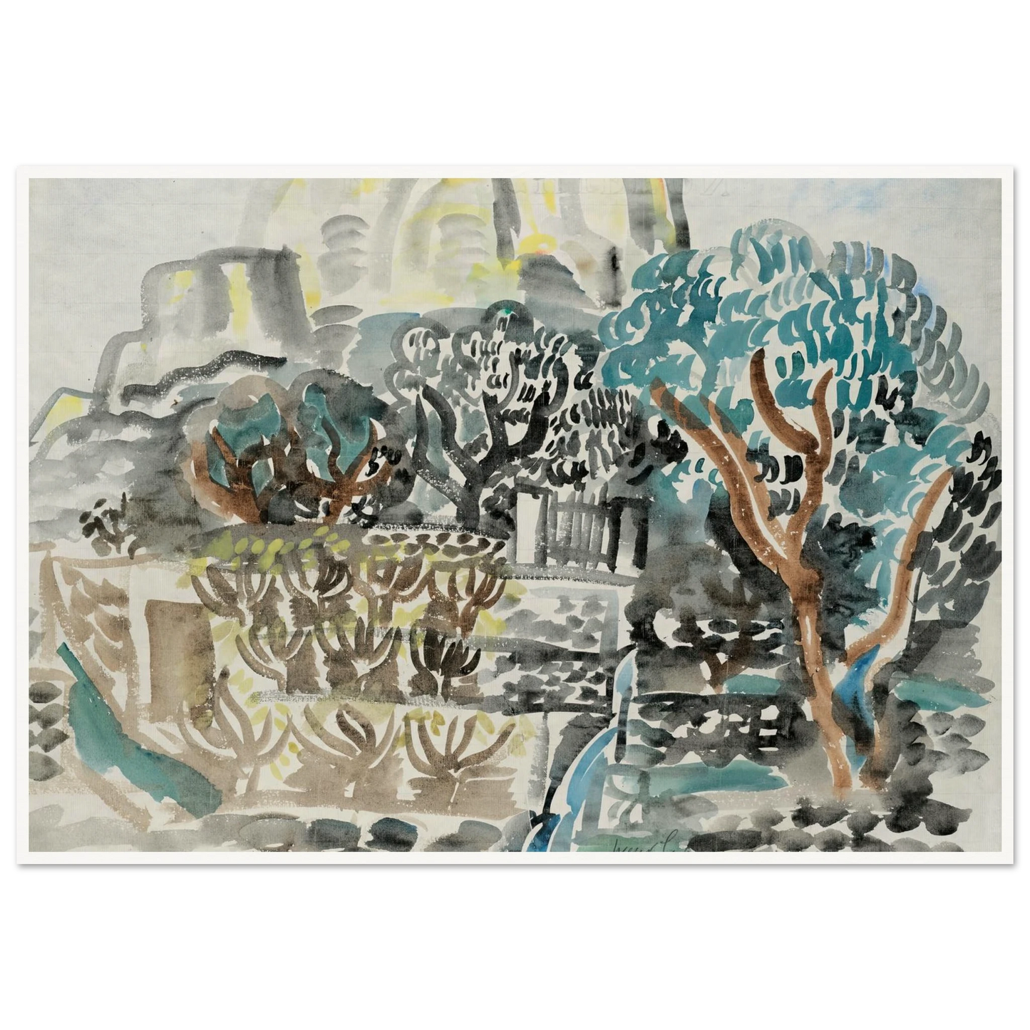 Le Baou de Saint-Jeannet (1921) Art Print | Raoul Dufy - Framed Poster - 30x40 cm / 12x16″ - Black frame