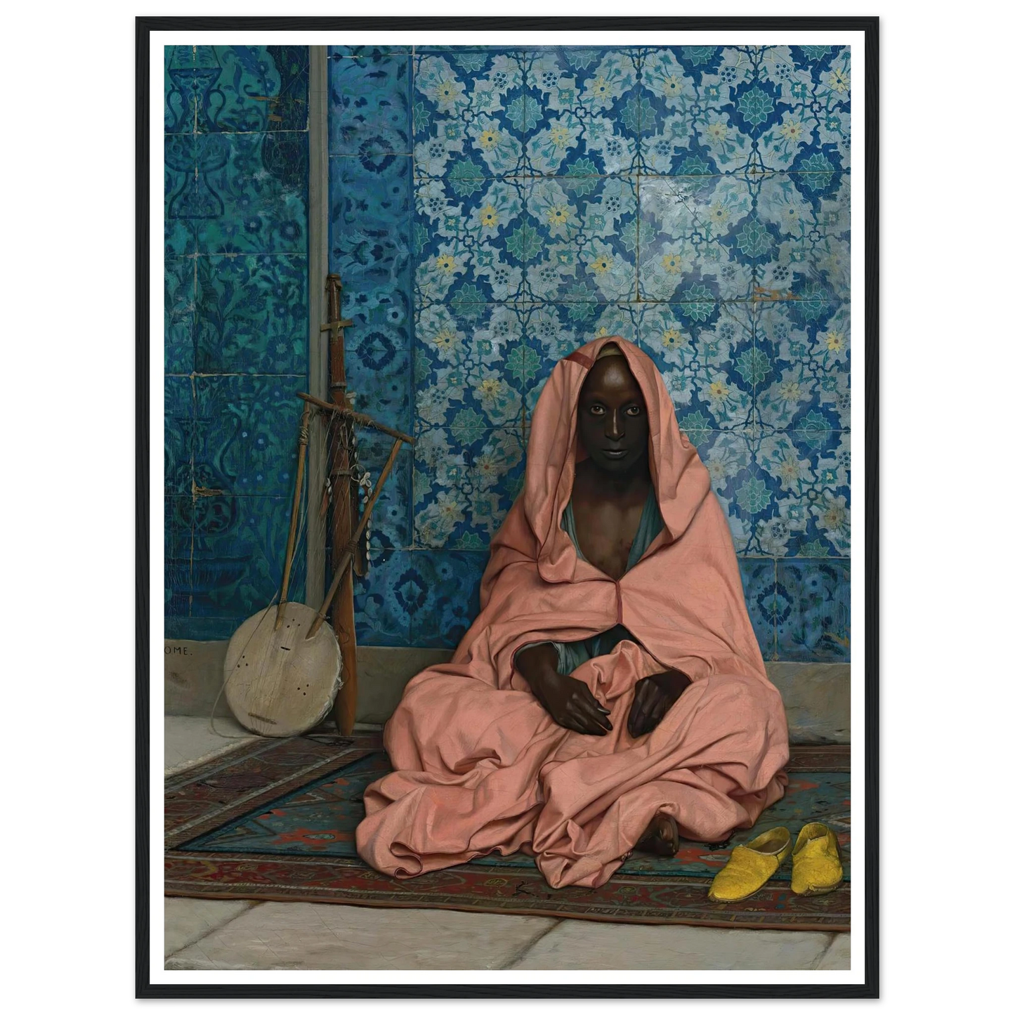 Le Barde Noir Art Print | Jean Leon Gerome - Framed Poster - 30x40 cm / 12x16″ - Black frame