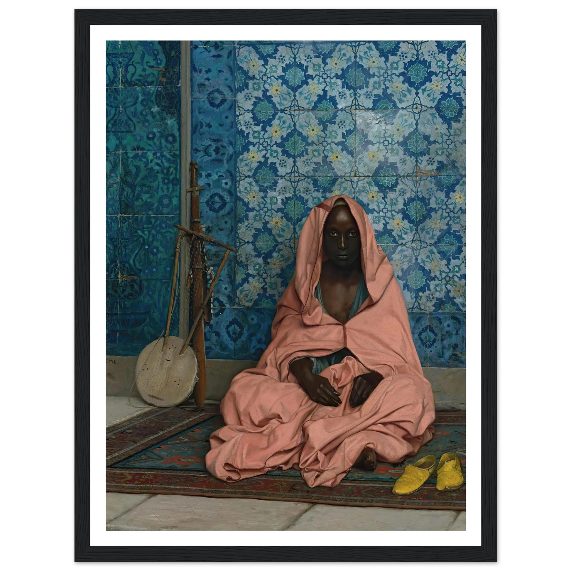 Le Barde Noir Art Print | Jean Leon Gerome - Framed Poster - 30x40 cm / 12x16″ - Black frame