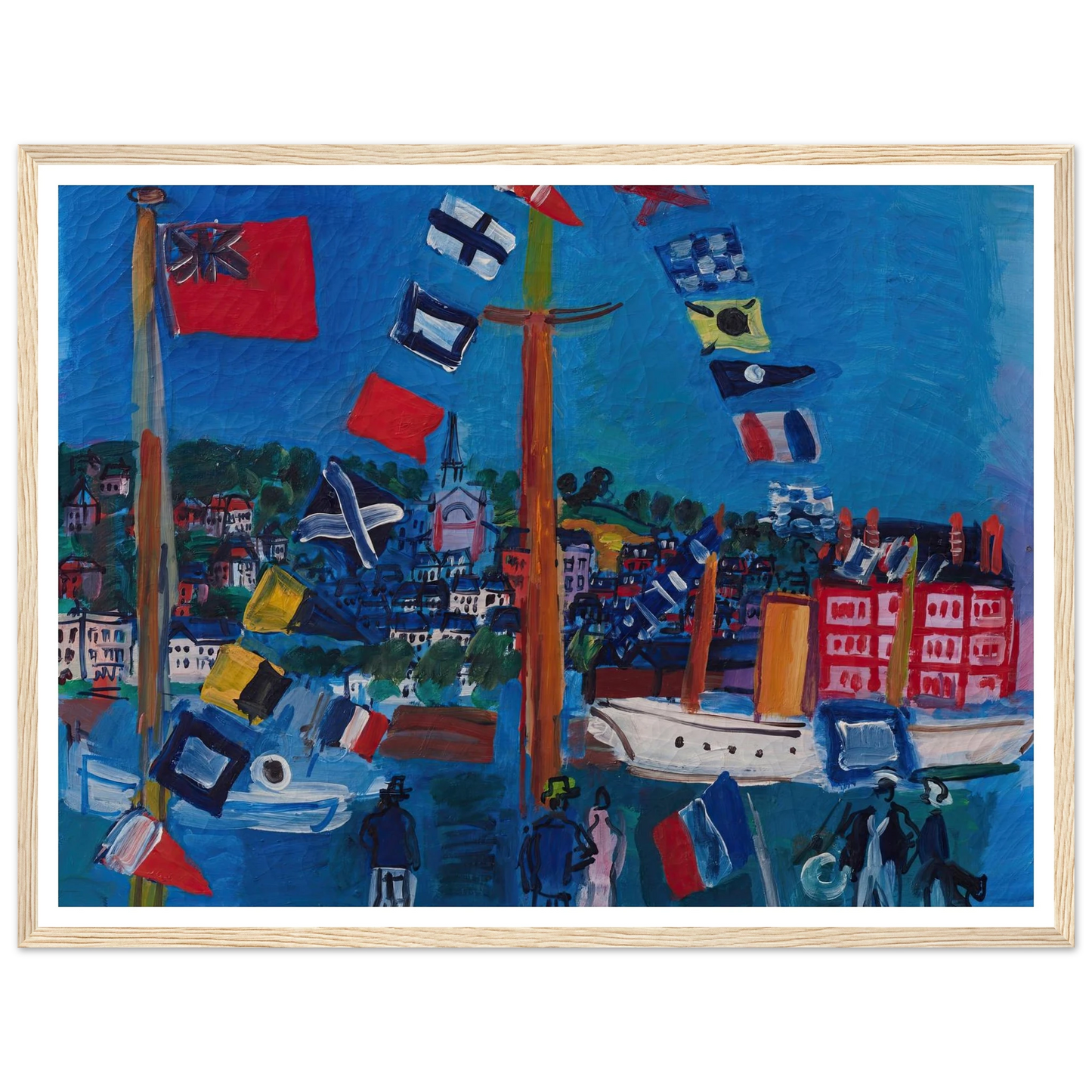 Le bassin à Deauville (1929) Art Print | Raoul Dufy - Framed Poster - 30x40 cm / 12x16″ - Black frame