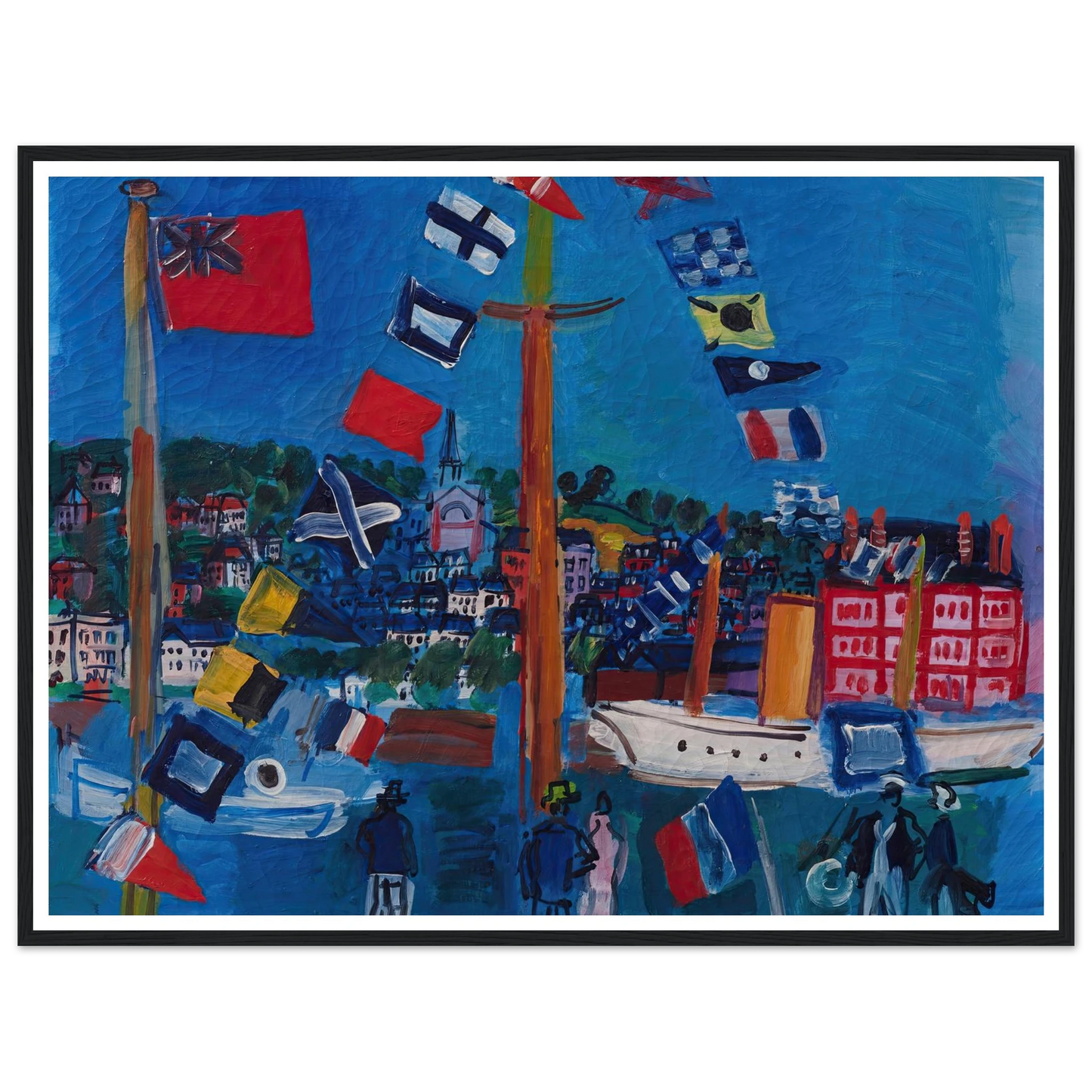 Le bassin à Deauville (1929) Art Print | Raoul Dufy - Framed Poster - 30x40 cm / 12x16″ - Black frame