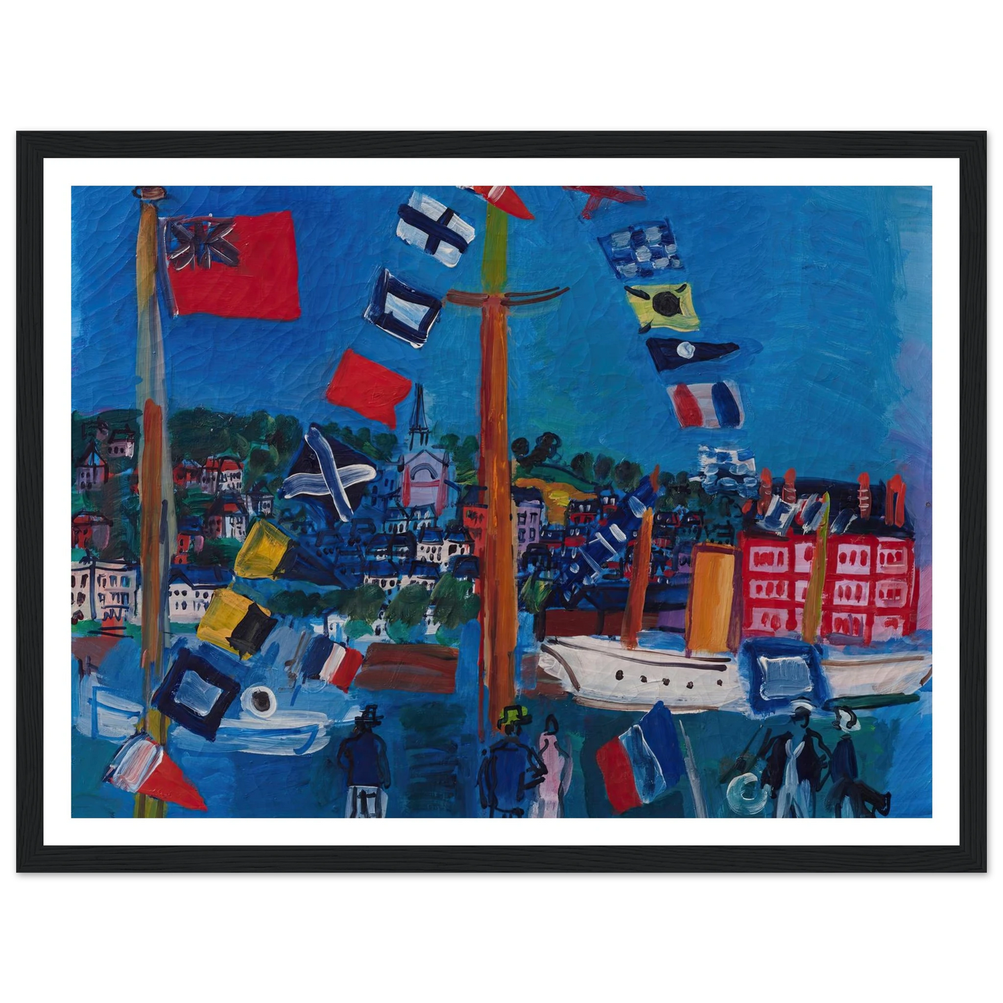Le bassin à Deauville (1929) Art Print | Raoul Dufy - Framed Poster - 30x40 cm / 12x16″ - Black frame