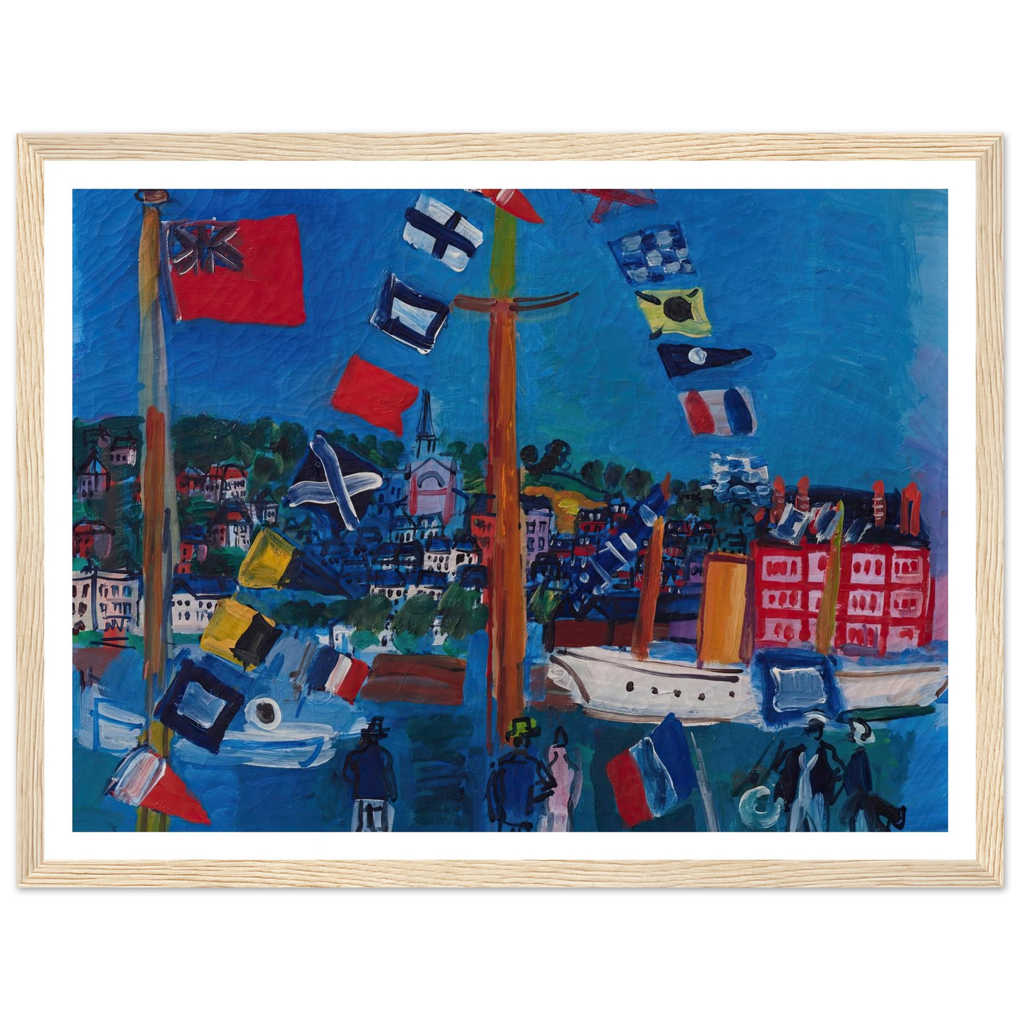 Le bassin à Deauville (1929) Art Print | Raoul Dufy - Framed Poster - 30x40 cm / 12x16″ - Black frame